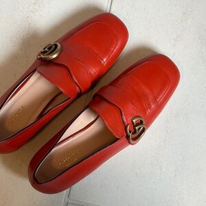 🧡 GUCCI Loafers GG - Orange Size 37.5 🧡